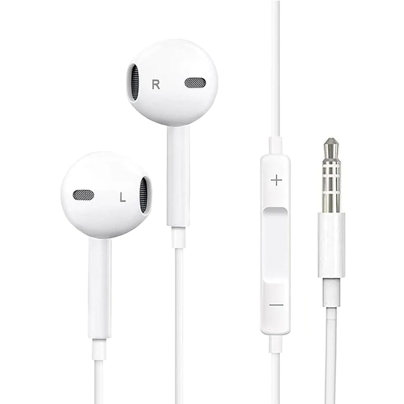 3.5mm Wired Headphones Noise Isolating Earphones Volume Control & Built-in Microphone Compatible with iPhone/Samsung/Android/MP3/MP4 HD817